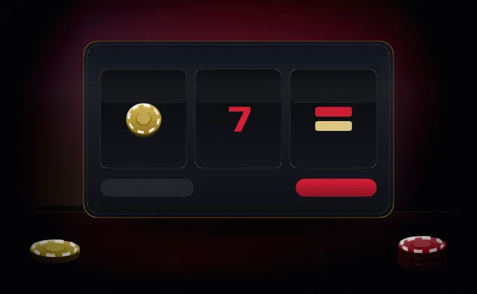 หน้าจอเกมสล็อตโทนเข้ม แสดงวงล้อสามแถวและปุ่มควบคุม